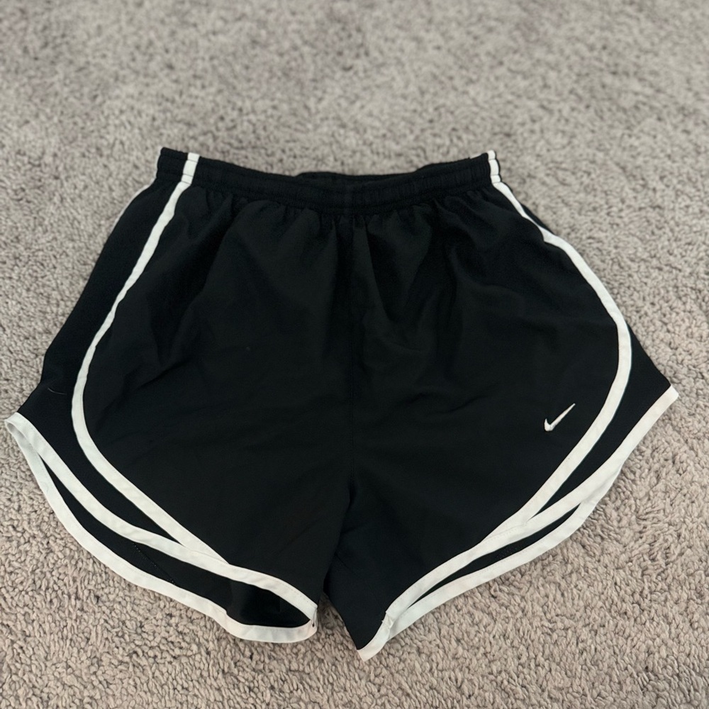 Nike Women's Black and White Athletic Shorts